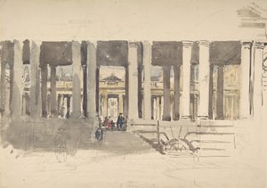 Greenwich Hospital recto, Study of a Building verso, ca. 1831 by David Cox the elder