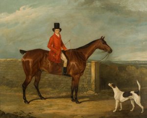 John Hall Kent in Hunting Attire Seated on a Horse by David Dalby