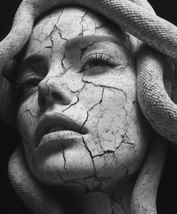 Cracked Medusa Sculpture