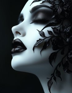 Gothic Beauty Black Leaves