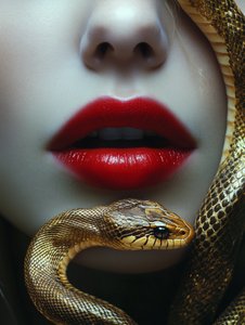 Seductive Lips Golden Snake
