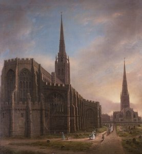 St. Michaels and Holy Trinity Churches, from the North East, Coventry by David Gee