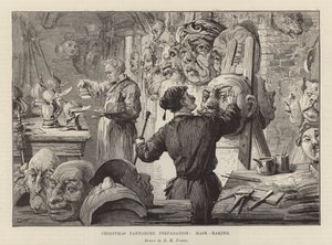 Making masks for a Christmas pantomime