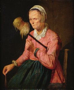 Woman with Spinning Wheel