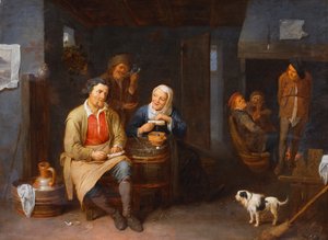 The Interior of an Inn with Peasants Smoking, 1647