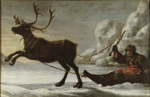 Reindeer with a Sledge by David Klöcker Ehrenstrahl