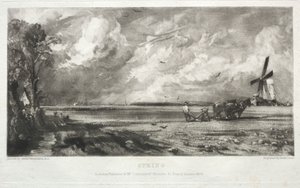 Various Subjects of Landscape, Characteristic of English Scenery from Pictures Painted by John Constable, R.A.: Spring. A Mill on a Common. Hail Squalls. East Bergholt, Suffolk by David Lucas