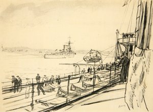 From the after deck of a battleship, illustration from 