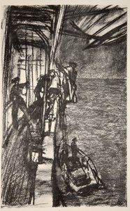 Off Havre: taking the pilot aboard a hospital ship, illustration from 