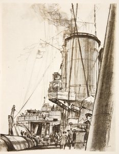 On a battleship: the after deck, illustration from 