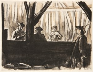 Scottish soldiers in a French barn, illustration from 
