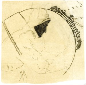 Study for Winter Mine-Laying off Iceland, c.1942, cat 5 by David Muirhead Bone