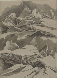 Ice Floes on the Meuse, January 1809 (title on object: Glaçons sur la Meuse en Janvier 1809) by David Pièrre Giottino Humbert de Superville (signed by artist)