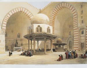 Cairo - Mosque of Sultan Hassan - Courtyard - Engraving by David Roberts by David Roberts