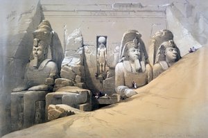 Front Elevation of the Great Temple of Abu Simbel, Nubia, 19th century