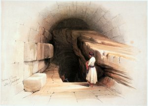 In the Holy Land: Jerusalem, Fountain of Siloam, Entrance to the Tunnel by David Roberts