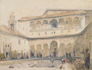 The Court of Myrtles, Alhambra (or Hall of Myrtles, Alhambra) 1833 by David Roberts