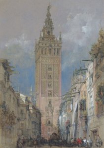 The Moorish Tower at Seville, called the Giralda, Spain by David Roberts