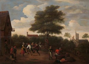 Peasants Dancing Outside the Crescent Tavern