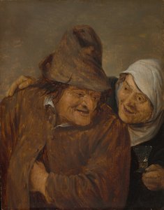 Two Peasants with a Glass of Wine by David Teniers II