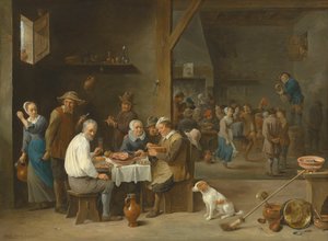 The Ham Dinner by David Teniers the Younger