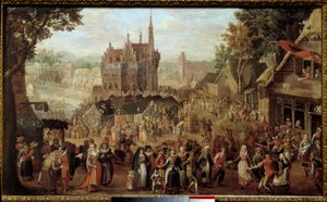 Kermesse in Audenarde (Belgium). Party in Front of the Village Church. Painting by David Vinckboons (1576-1629) by David Vinckboons