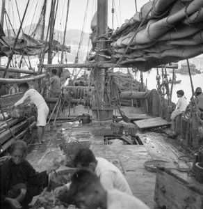On Board a Yeungkong Fisher Type Junk at Aberdeen, Hong Kong