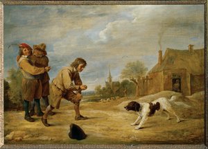 Farmboy with Dog by David the Younger Teniers