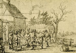 Peasants Dancing in Front of a House