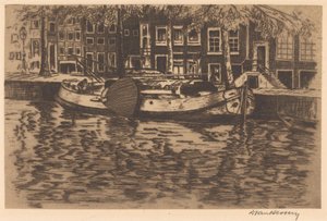 Canal with Moored Sailboat