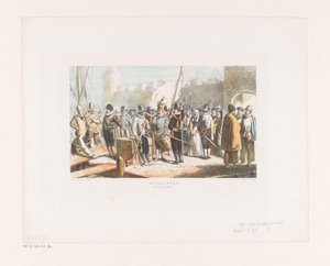 Citizens and Militiamen in Front of a Castle