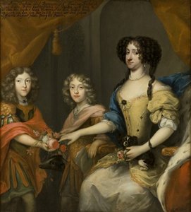 Anna Sofia, Princess of Denmark, Electress of Saxony, with Her Sons Johann Georg and Friedrich August, c.1680