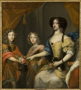 Anna Sophie of Denmark, Electress of Saxony with Sons John George and Frederick Augustus