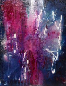 Fuchsia Blue Abstraction by Deb Chaney
