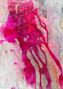 Vibrant Pink Geometry by Deb Chaney