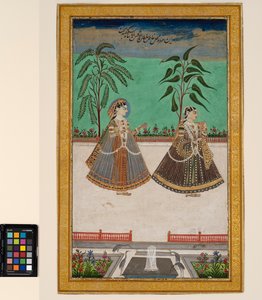 Two Women from the Harem of Tana Shah of Golconda, c.1800 by Deccani School