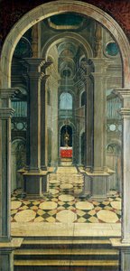 Perspective painted on rear section of 16th century choir, Church of Saint Jerome, Biella by Defendente Ferrari