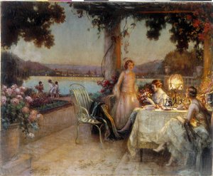 In the evening on the terrace