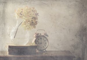 Dried Flowers and Old Clock by Delphine Devos