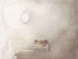 Vintage Clock Still Life by Delphine Devos