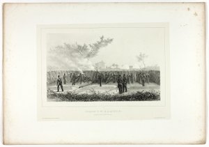 Battery No.1 Opens Fire, from Souvenirs d’Italie: Expédition de Rome by Denis Auguste Marie Raffet