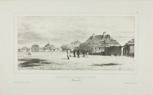 Courtyard of the Quarantine General, Skoulani, Bessarabia by Denis Auguste Marie Raffet