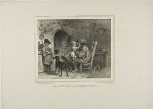 Kiss Papa with Pinches by Denis Auguste Marie Raffet