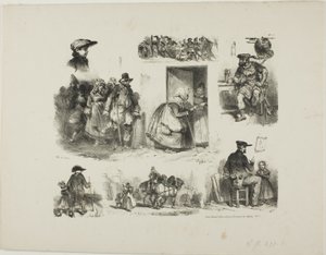 Sheet of Sketches by Denis Auguste Marie Raffet