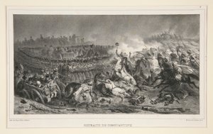 The 2nd Light Cavalry Withstanding the Onslaught of the Arabs, from a Set of Six, Titled Retraite de Constantine by Denis Auguste Marie Raffet