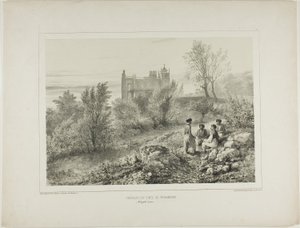 The Château of Count Woronzoff, Aloupka, Crimea, August 12, 1837 by Denis Auguste Marie Raffet