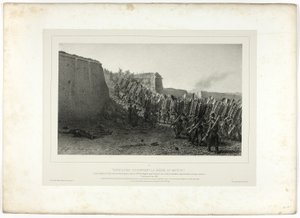 Workers Crowning the Breach of Bastion 7, from Souvenirs d’Italie: Expedition to Rome by Denis Auguste Marie Raffet