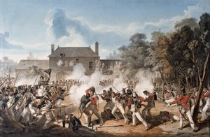 Defence of the Chateau de Hougoumont by the flank Company, Coldstream Guards 1815 by Denis Dighton