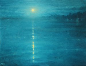 Moonrise On The Canal by Derek Hare
