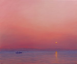 Pink Dawn on The Ganges by Derek Hare